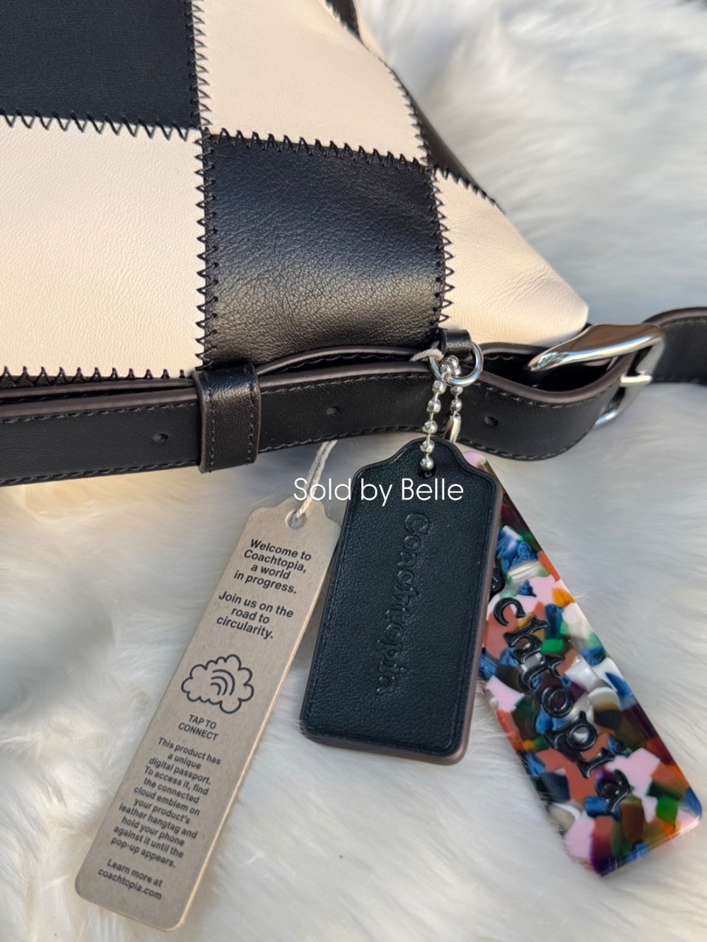 NWT Coachtopia Alter Ego Checkerboard Slouchy Shoulder Bag - Picture 3 of 5